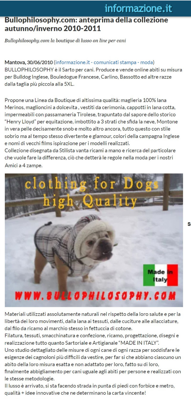Informazione, articolo anno 2010
