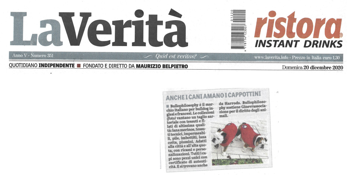 quotidiano "La Verità" articolo del 20.12.2020